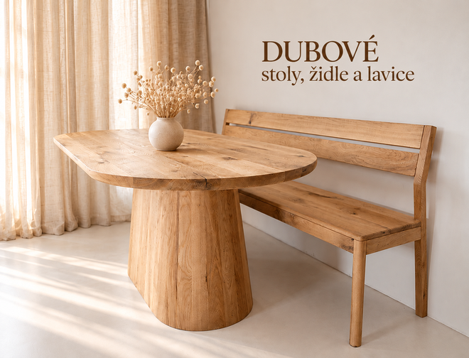 Banner - Dubové stoly a židle