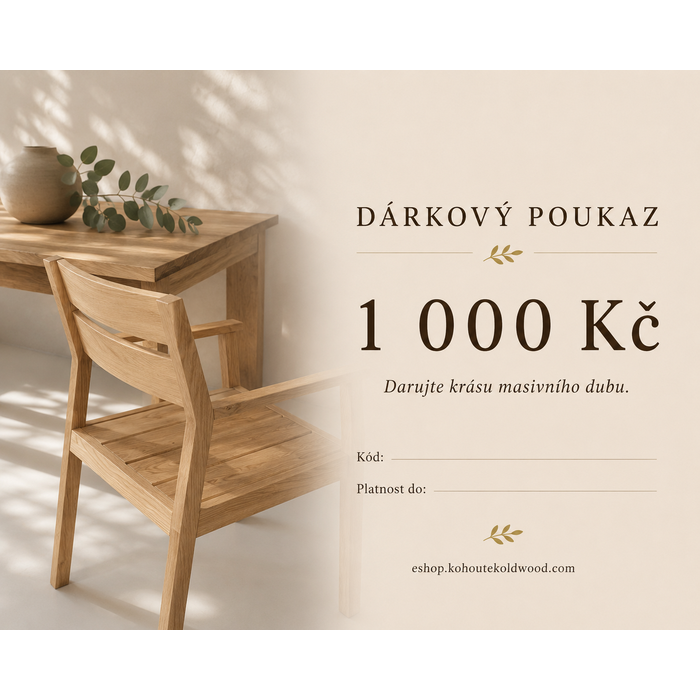 Dárkový poukaz v hodnotě 1 000 Kč